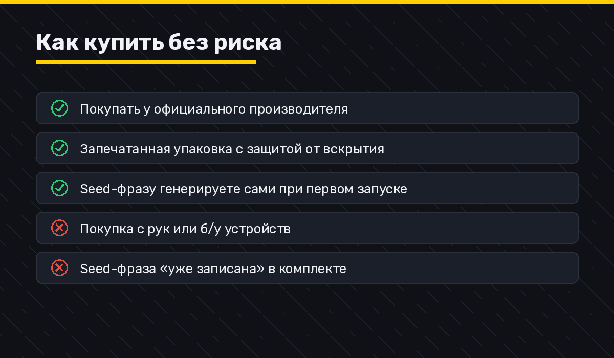 Как купить холодный кошелёк без риска подделки